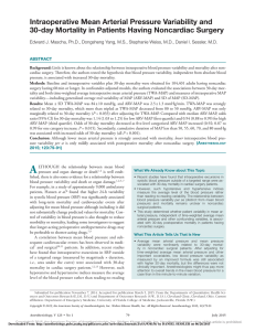 Intraoperative Mean Arterial Pressure Variability and 30