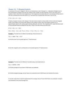 Chapter 10 – 7a Marginal Analysis