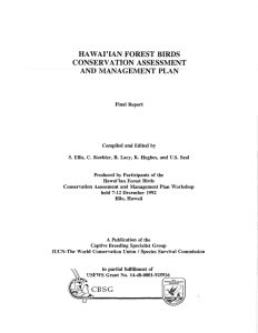 Hawaiian Forest Birds CAMP 1992