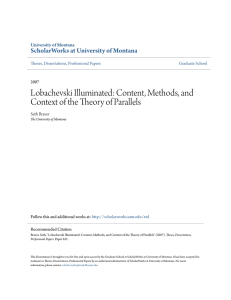 Content, Methods, and Context of the Theory of Parallels