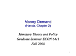 Money Demand (Handa, Chapter 2)