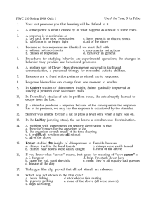 PSYC 210 Spring 1998, Quiz 1 Use A for True, B for False