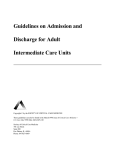 Guidelines on admission and discharge for adult intermediate care