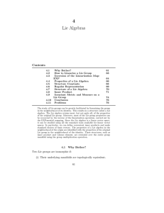 Chapter 4: Lie Algebras