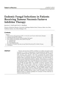 Endemic Fungal Infections in Patients Receiving Tumour Necrosis