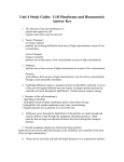 Unit 4 Study Guide: Cell Membrane and Homeostasis Answer Key