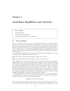Acid-Base Equilibria and Activity