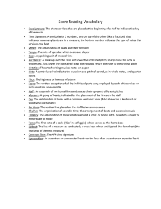 Score Reading Vocabulary Key signature: The sharps or flats that