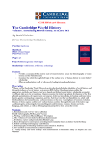 The Cambridge World History, vol.1-7 divided