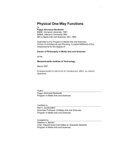 Physical One-Way Functions - MIT Center for Bits and Atoms