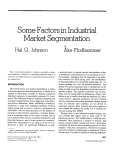 Some Factors in Industrial Market Segmentation