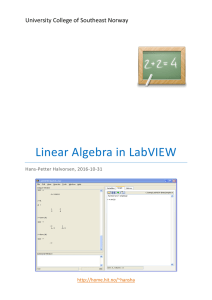 Tutorial: Linear Algebra In LabVIEW