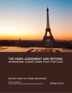 The Paris Agreement and Beyond: International Climate Change
