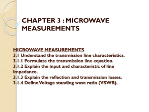 MICROWAVE MEASUREMENTS 3.1 Understand the transmission