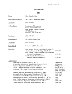 Curriculum Vitae - University Orthodontists