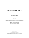 Integrated Science Resource Level