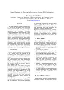 Spatial Database for Geographic Information System (GIS