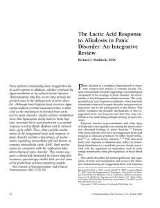 The Lactic Acid Response to Alkalosis in Panic Disorder