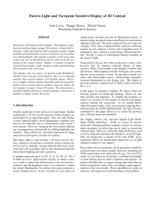 Passive Light and Viewpoint Sensitive Display of 3D Content