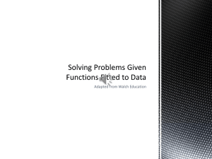 Solving Problems Given Functions Fitted to Data - 3