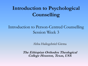 Person-Centred Counselling - Abba Hailegebriel Girma, PhD