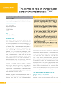 The surgeon`s role in transcatheter aortic valve implantation (TAVI)