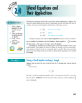 Literal Equations and Their Applications