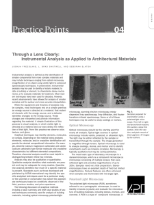 Instrumental Analysis as Applied to Architectural Materials