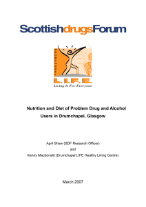 Nutrition and Diet of Problem Drug and Alcohol users in Drumchapel