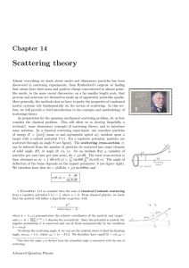 Scattering theory - Theory of Condensed Matter