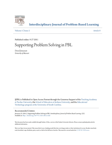 Supporting Problem Solving in PBL - Purdue e-Pubs