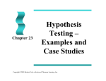 Hypothesis Testing - Columbia Statistics