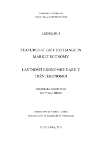 Features of gift exchange in market economy - Dela FDV