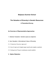 outline of papers on valuing genetic resources