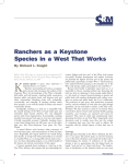 Ranchers as a Keystone Species in a West That Works By Richard L