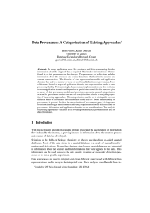 Data Provenance: A Categorization of Existing
