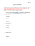 Student worksheet for Speciation
