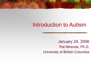 Introduction to the Autism Spectrum Disorders