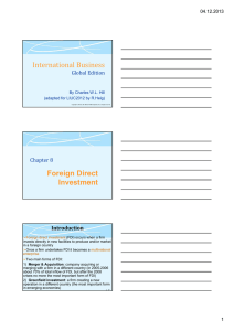 International Business Foreign Direct Investment