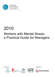 2010 Workers with Mental Illness: a Practical Guide for Managers