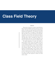 Class Field Theory - Purdue Math