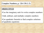 Operations with Complex Numbers