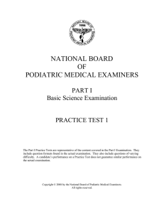 NATIONAL BOARD OF PODIATRIC MEDICAL EXAMINERS