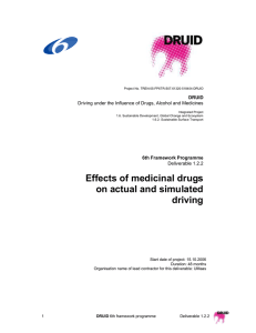 Effects of medicinal drugs on actual and simulated driving