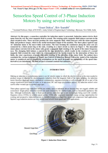 Sensorless Speed Control of 3-Phase Induction Motors by using