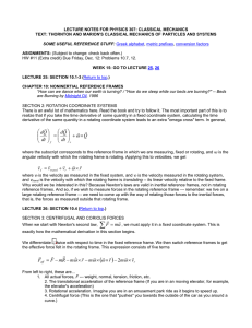 PHYS 307 LECTURE NOTES, Daniel W. Koon, St. Lawrence Univ.