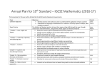 Annual Plan for 10th Standard – IGCSE Mathematics (2016