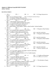 Algebra IA Midterm Exam REVIEW PACKET Answer Section