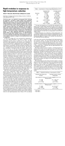 Rapid evolution in response to high4 emperat ure select ion