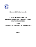 Bloomfield Prioritized CCSS Grades 9